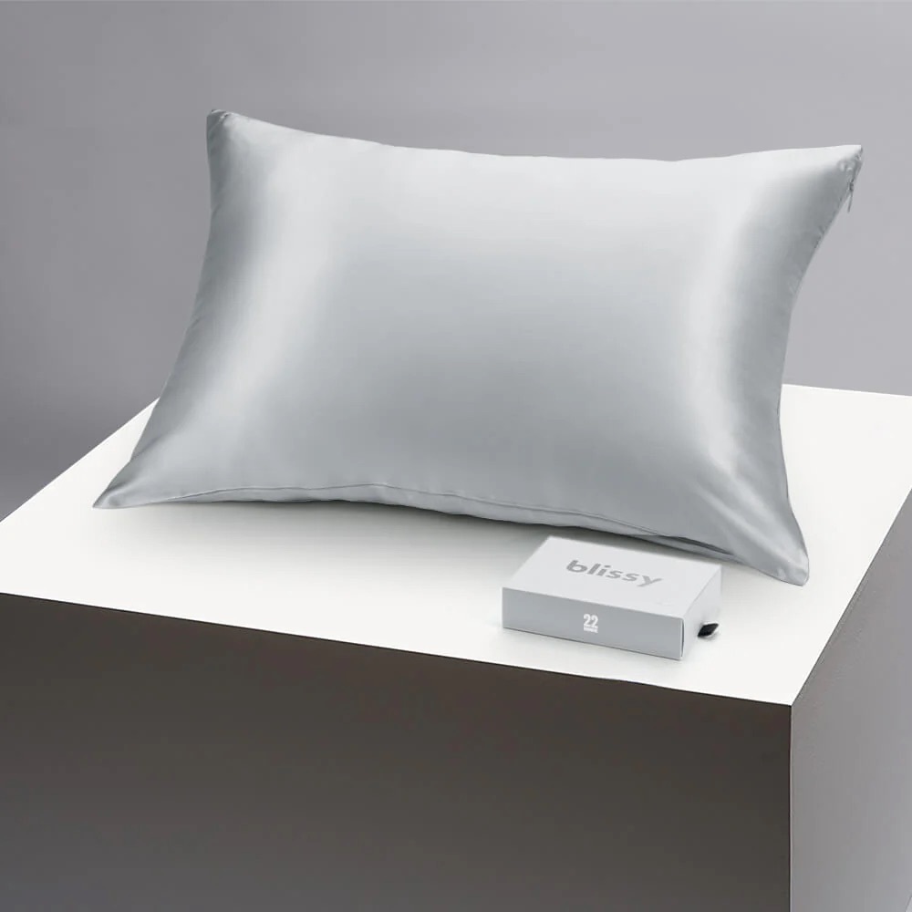Blissy 100% Silk Standard Pillowcase - Silver